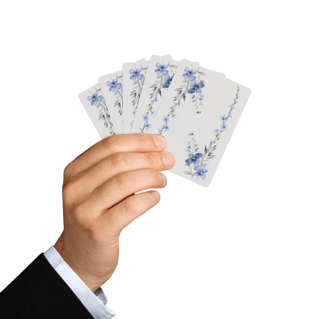 Blue Floral Playing Cards — Elegant Botanical Card Deck