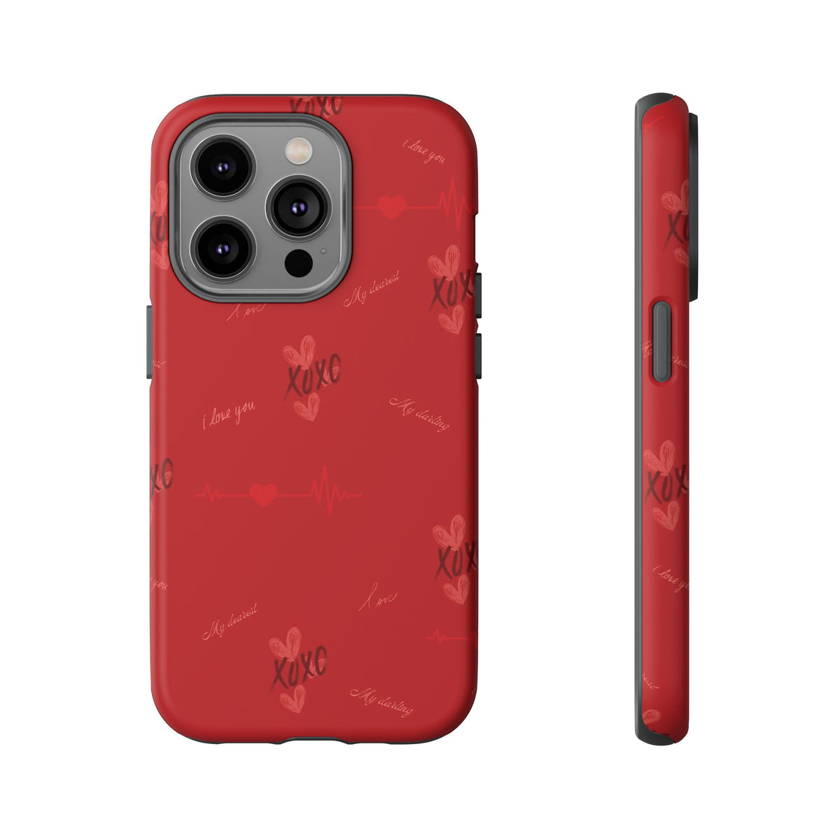 Red Heart Pattern Phone Case