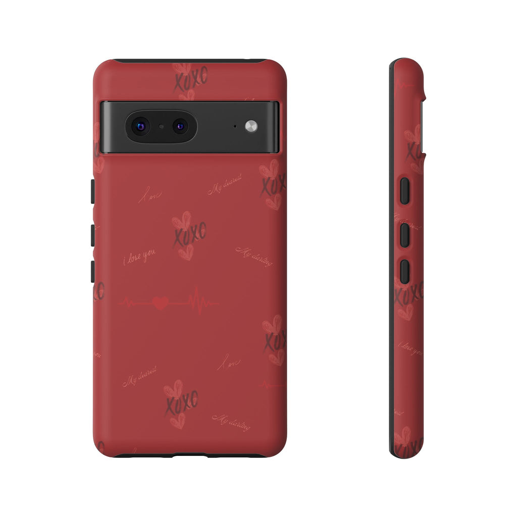 Red Heart Pattern Phone Case