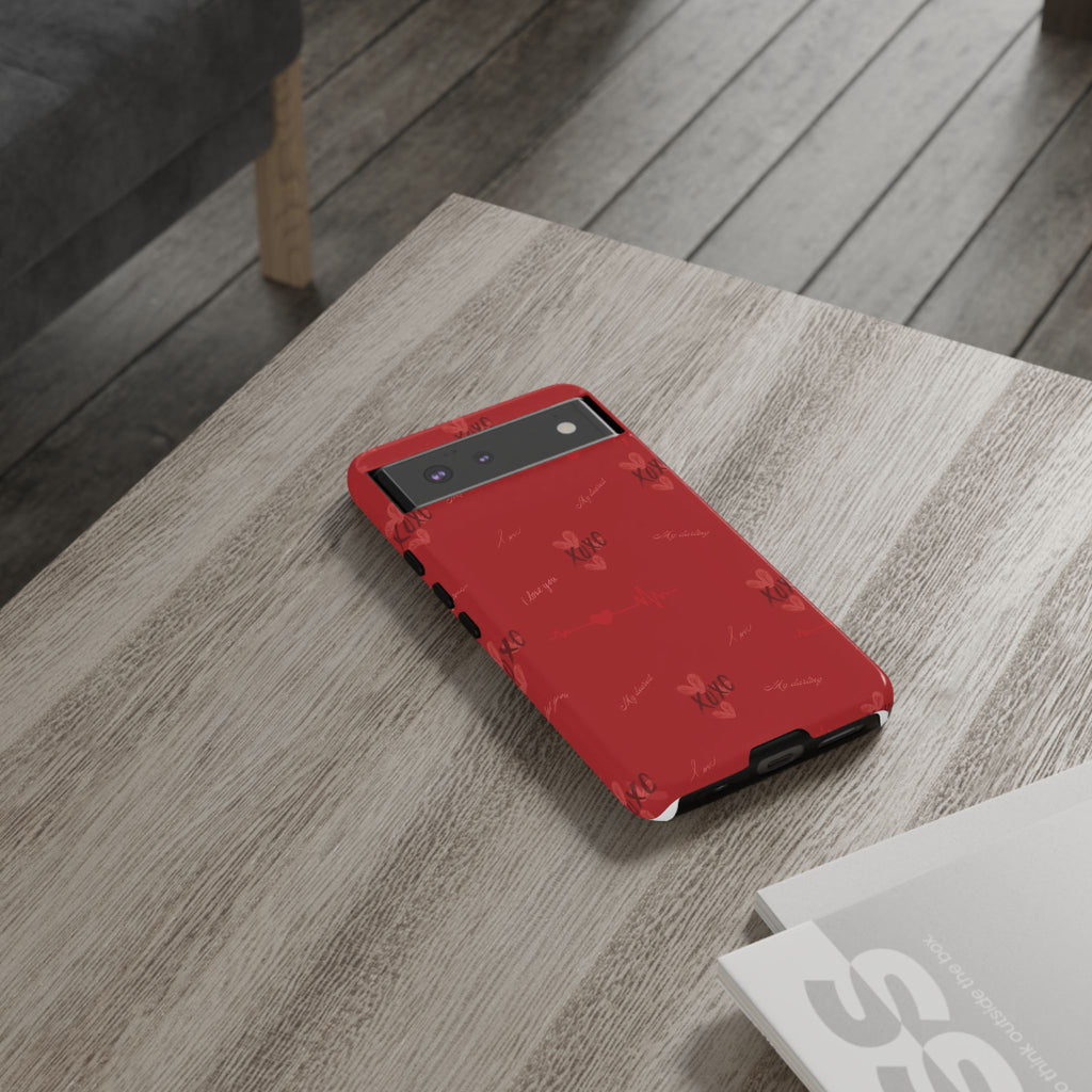 Red Heart Pattern Phone Case