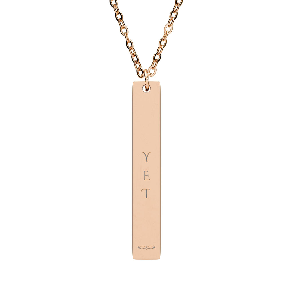 YET Engraved Vertical Bar Necklace