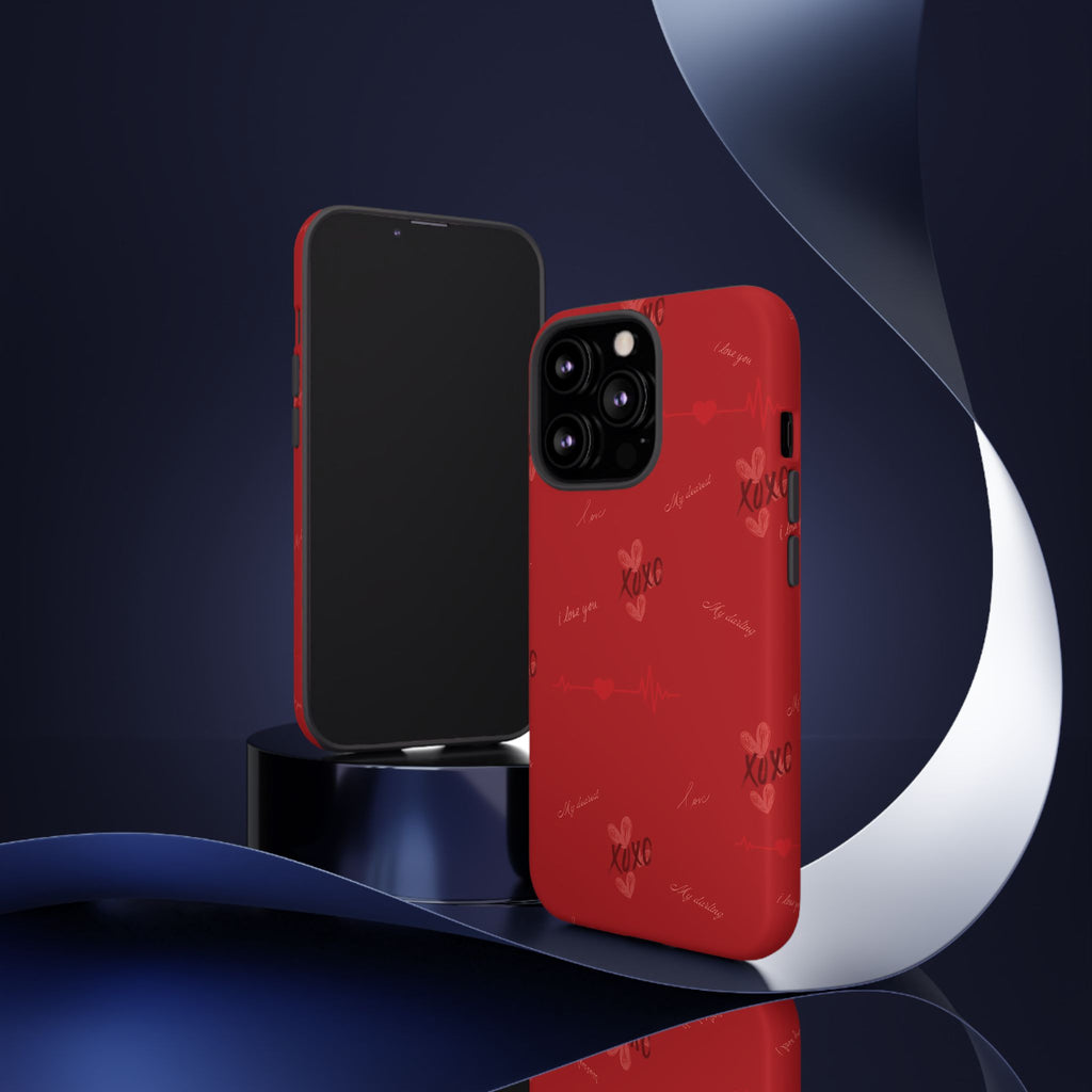 Red Heart Pattern Phone Case