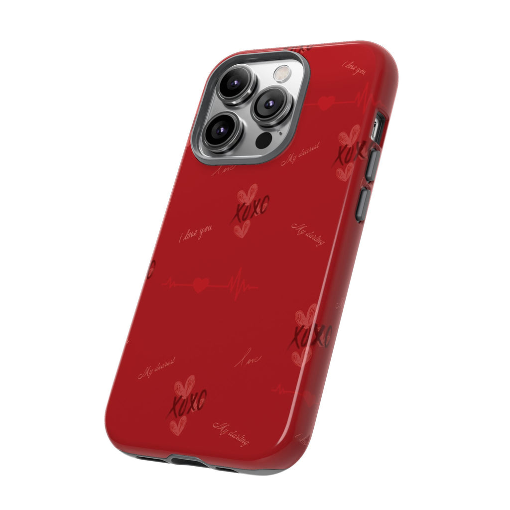 Red Heart Pattern Phone Case
