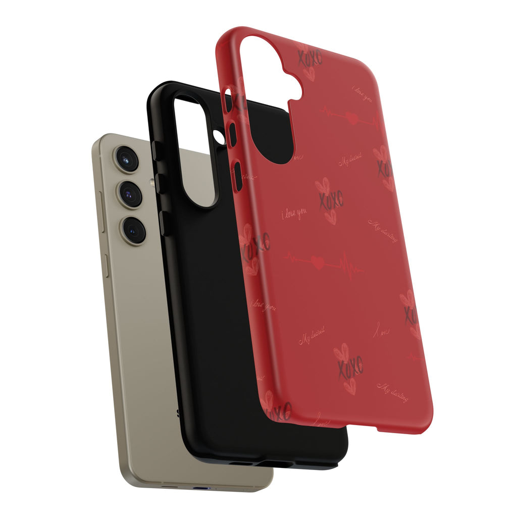 Red Heart Pattern Phone Case