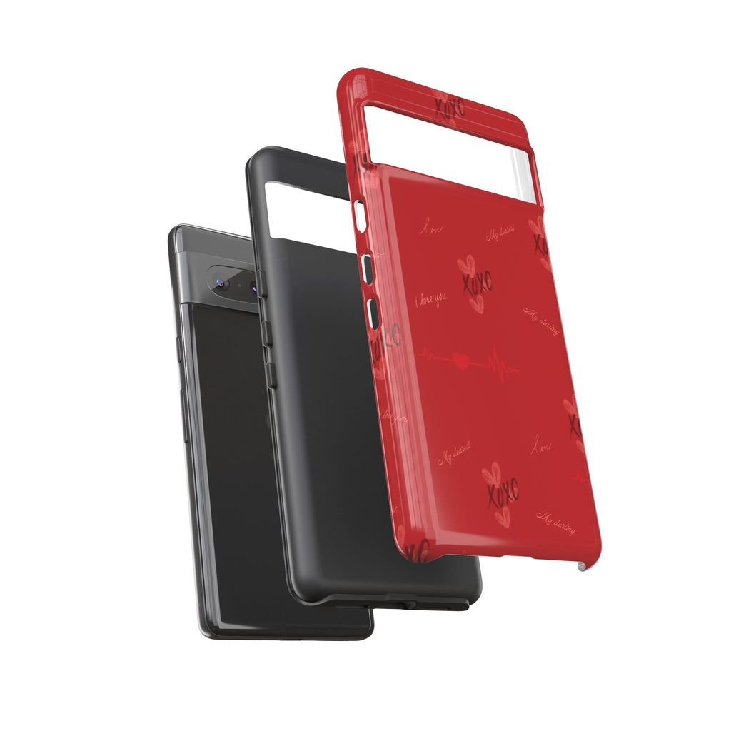 Red Heart Pattern Phone Case
