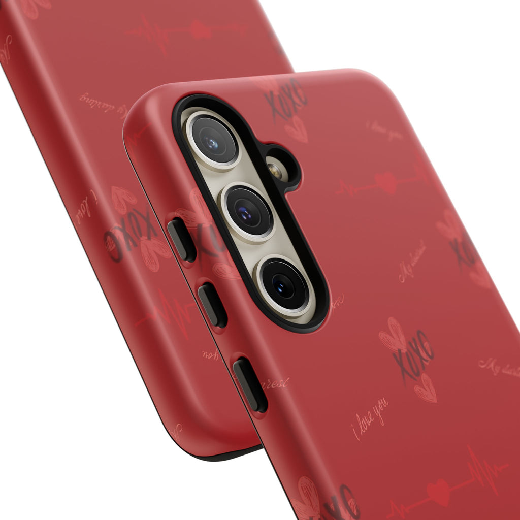 Red Heart Pattern Phone Case