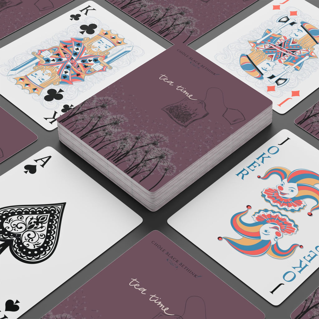 Tea Time Playing Cards — Floral Dandelion Design