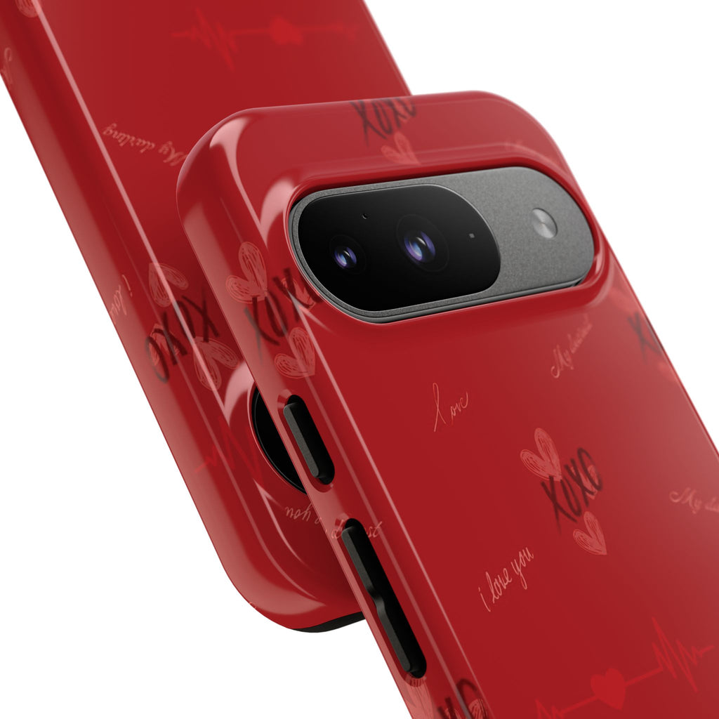 Red Heart Pattern Phone Case