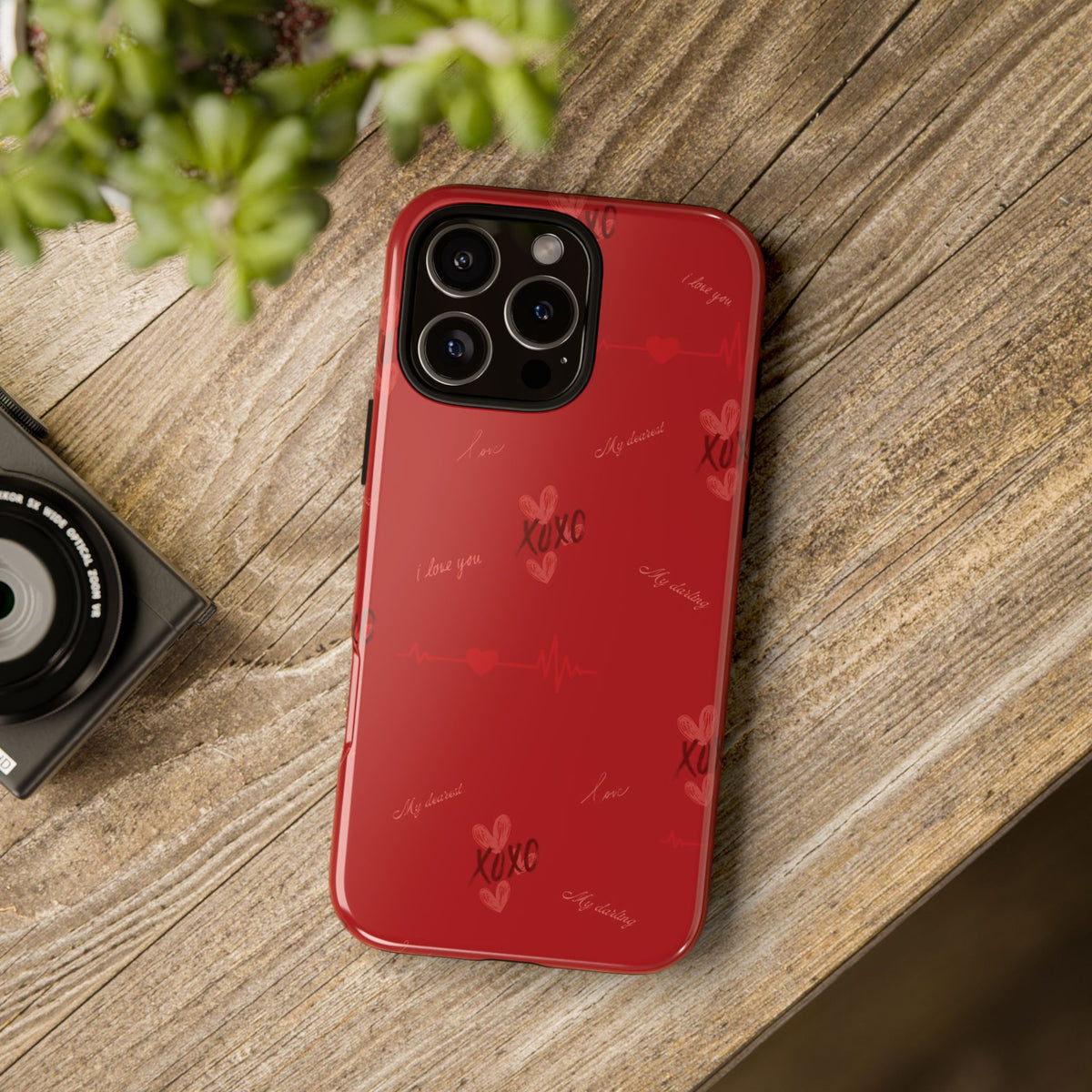 Red Heart Pattern Phone Case