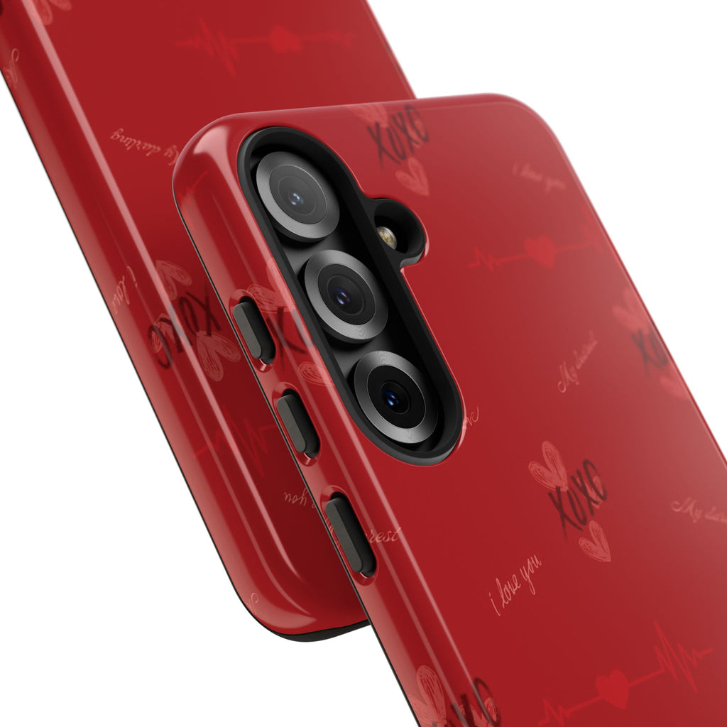 Red Heart Pattern Phone Case