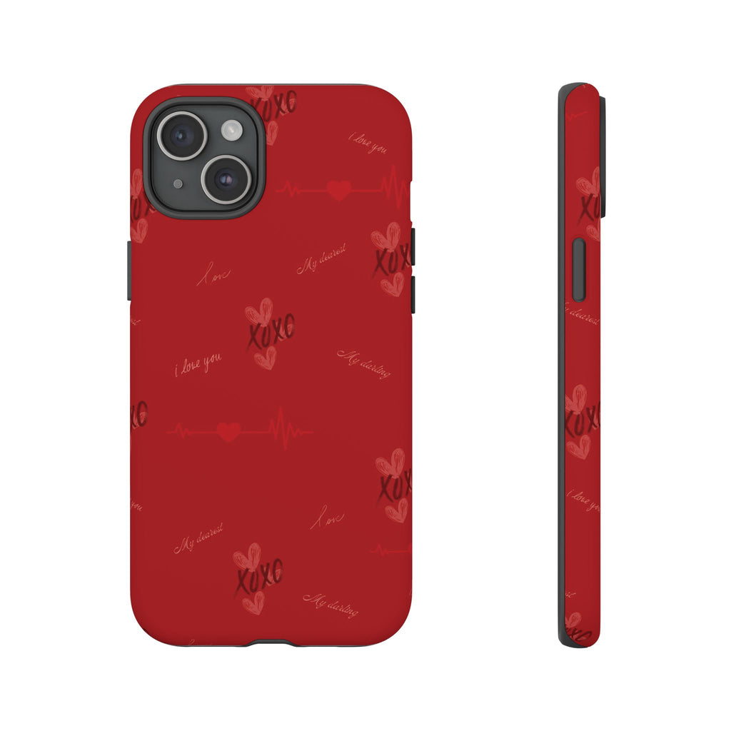 Red Heart Pattern Phone Case