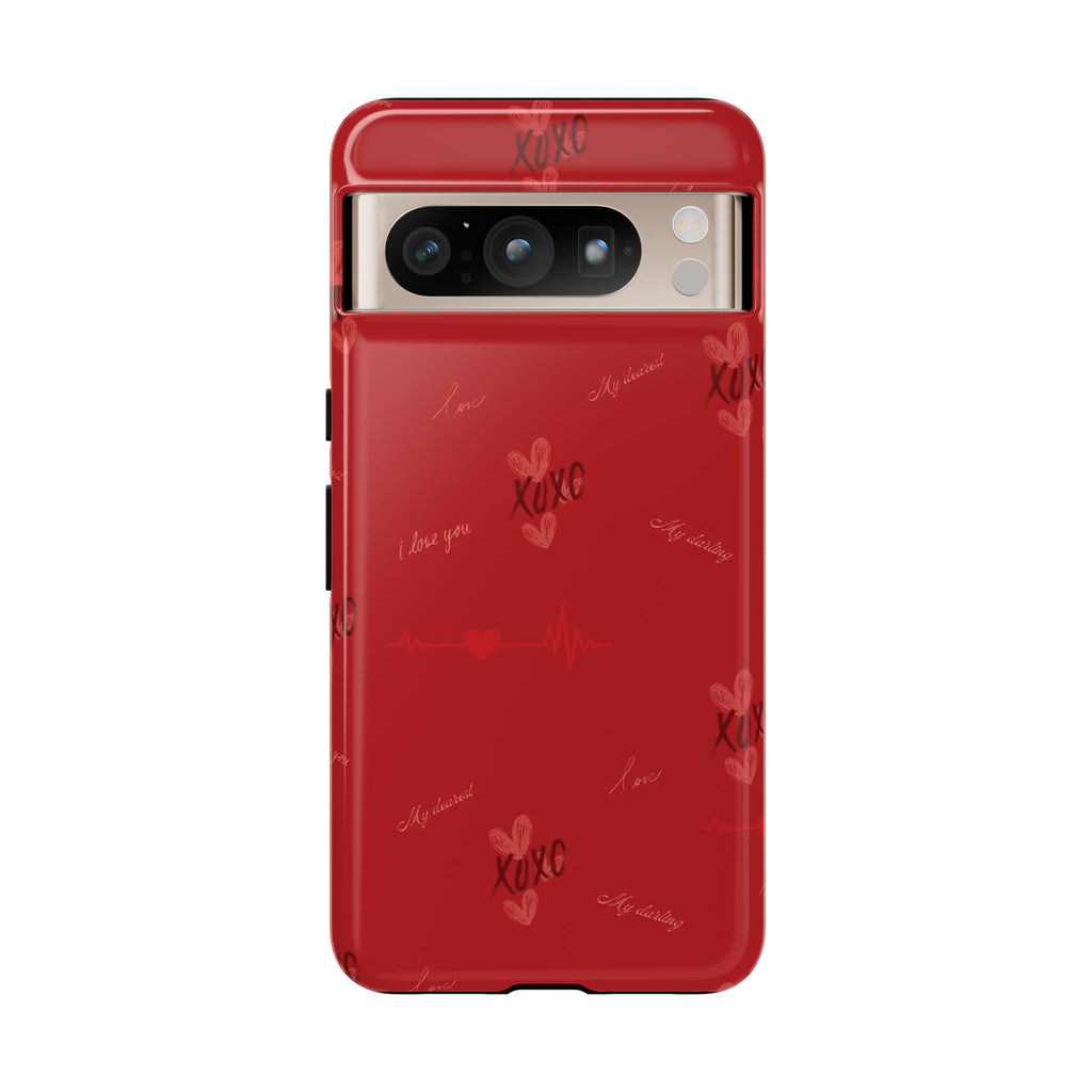 Red Heart Pattern Phone Case