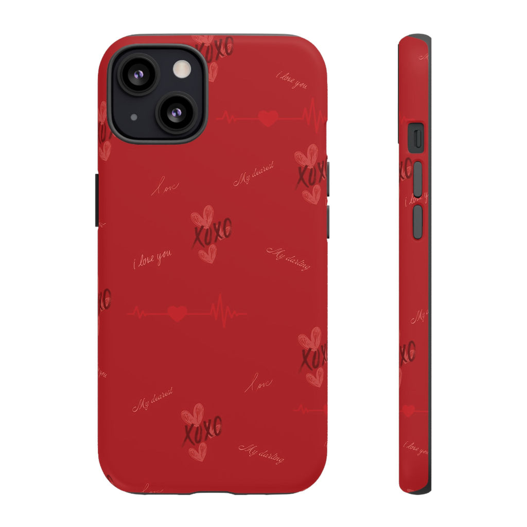Red Heart Pattern Phone Case