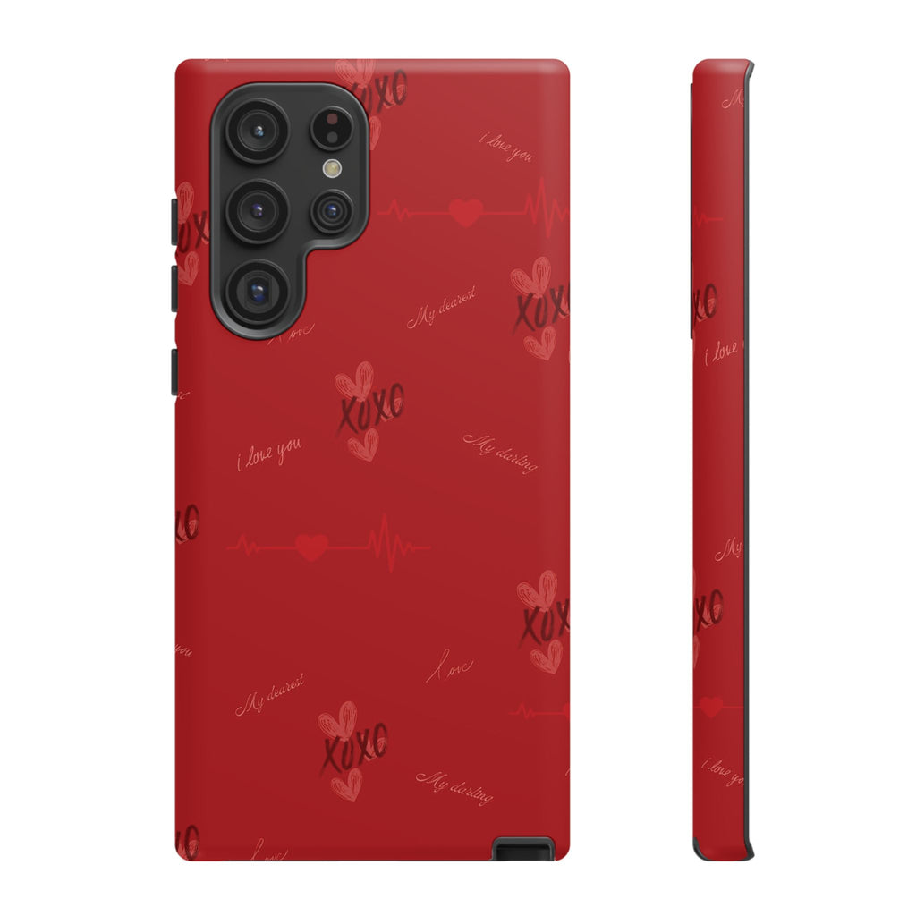 Red Heart Pattern Phone Case