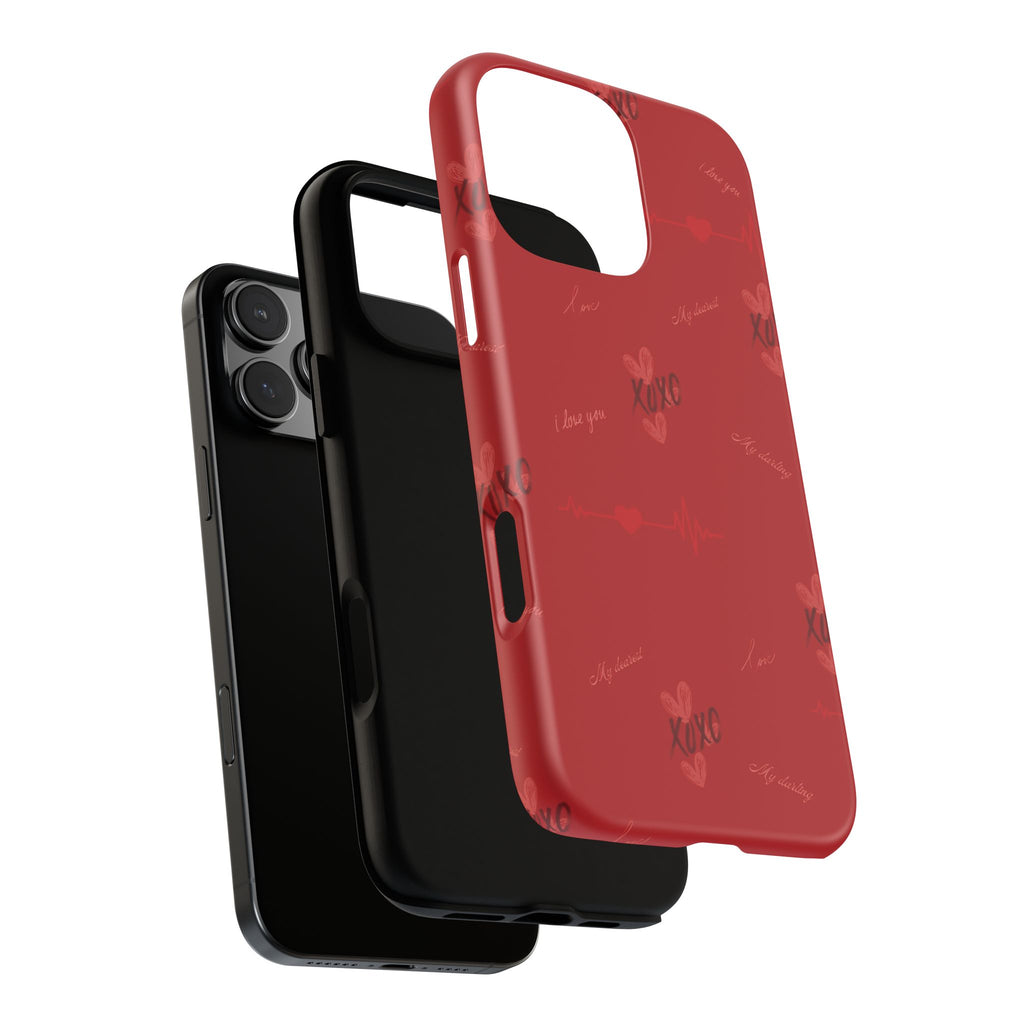 Red Heart Pattern Phone Case