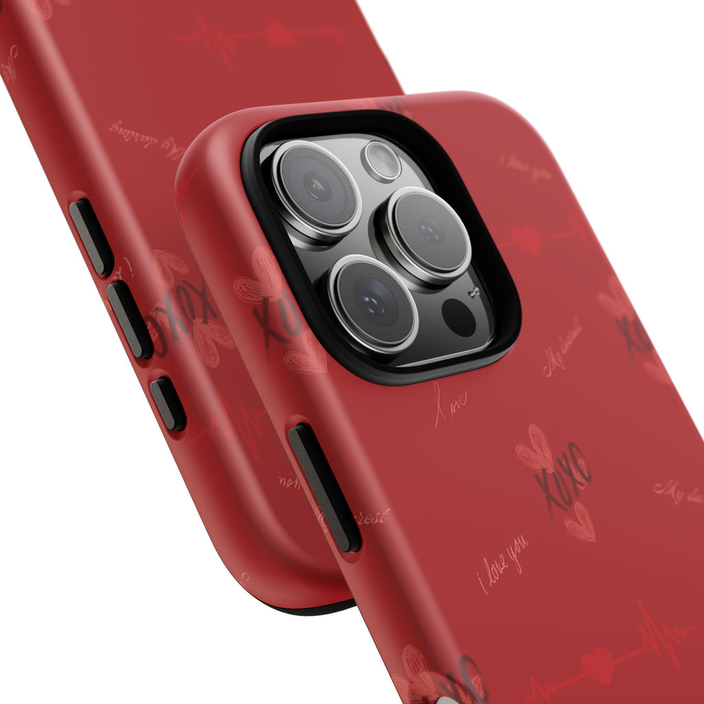 Red Heart Pattern Phone Case