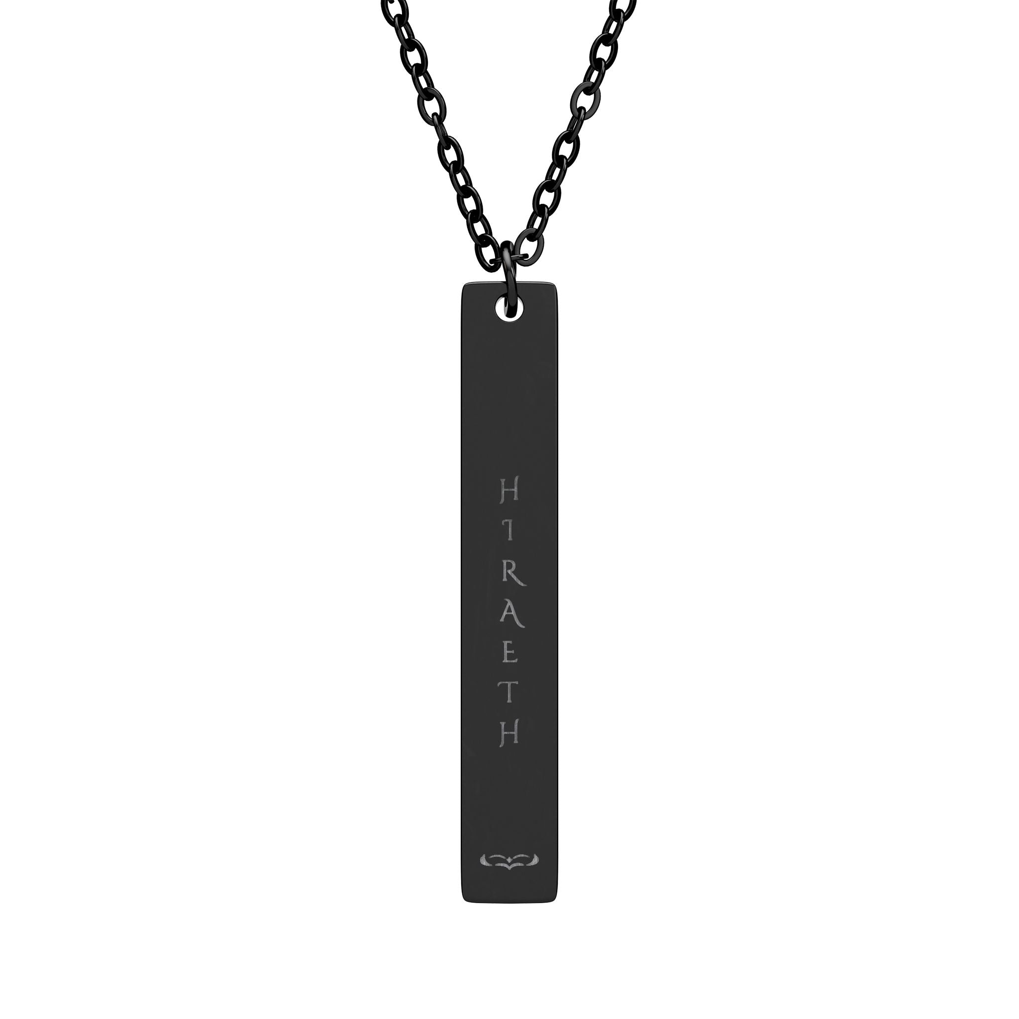 HIRAETH Engraved Vertical Bar Necklace
