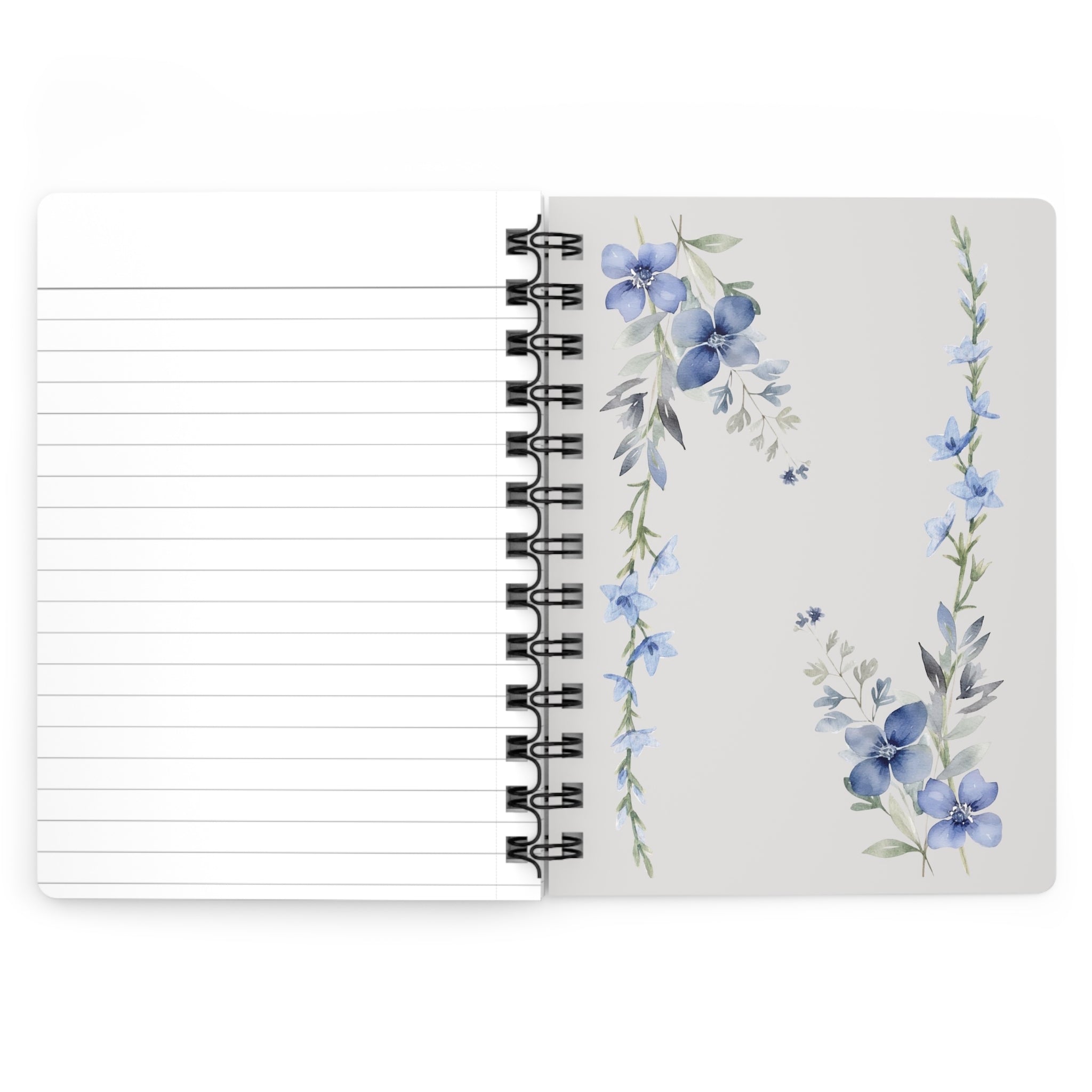 Petal Wash In Bloom - Blue Floral Spiral Journal