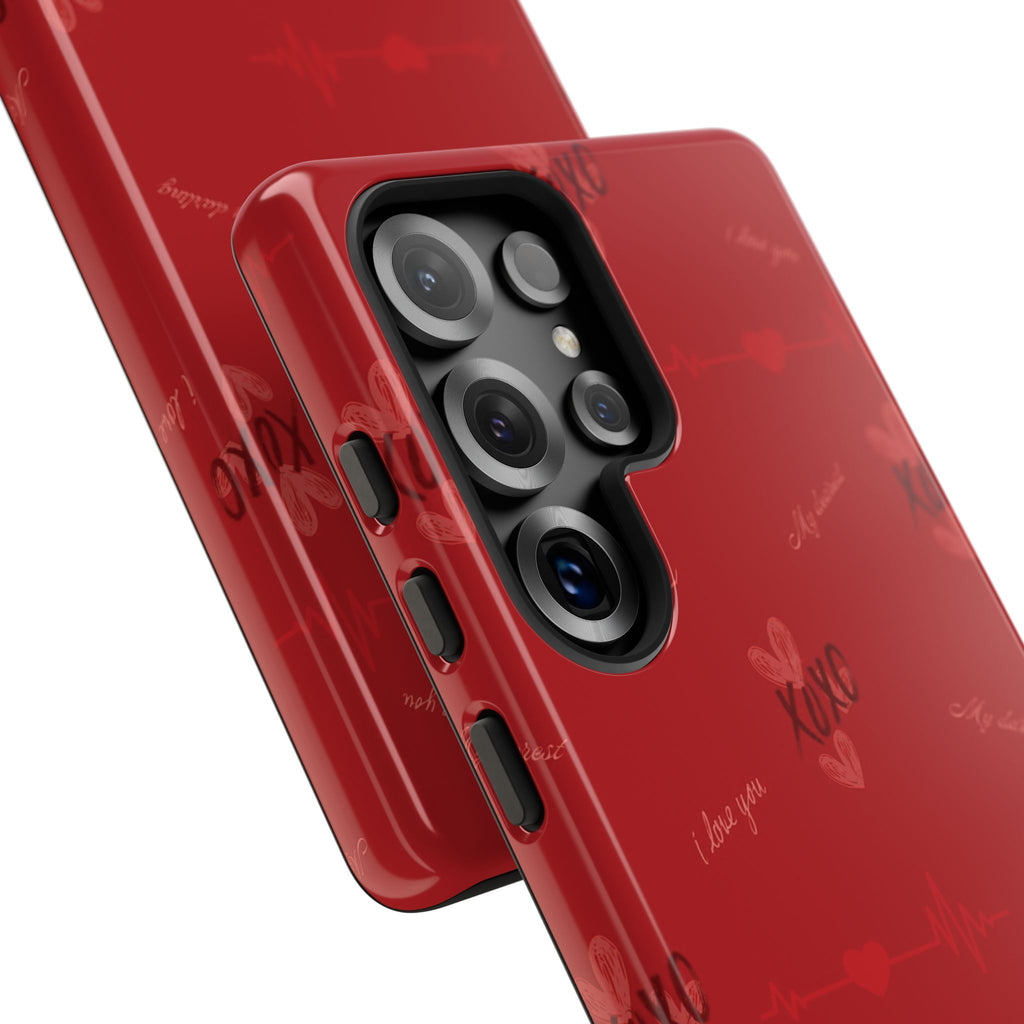 Red Heart Pattern Phone Case