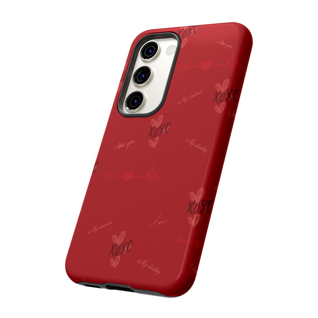 Red Heart Pattern Phone Case
