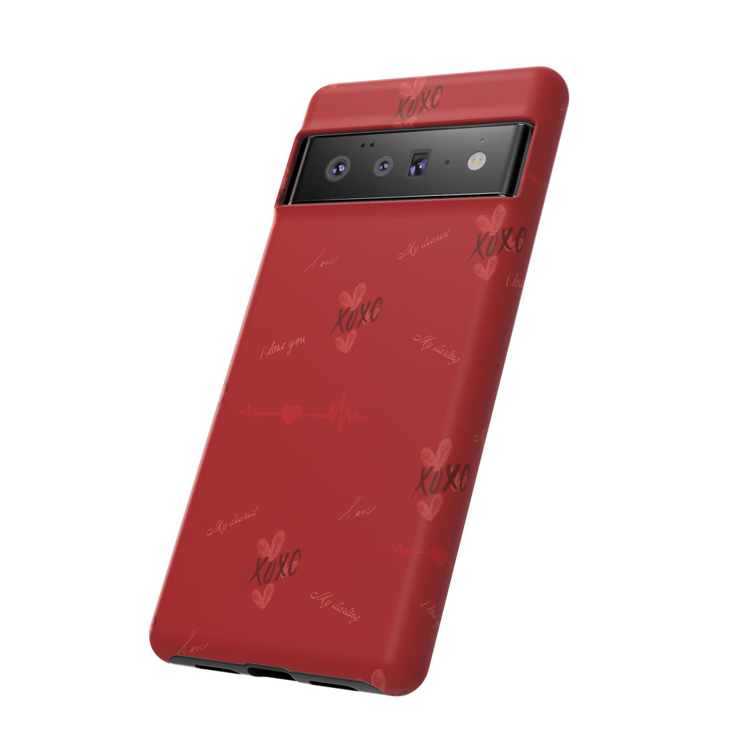 Red Heart Pattern Phone Case