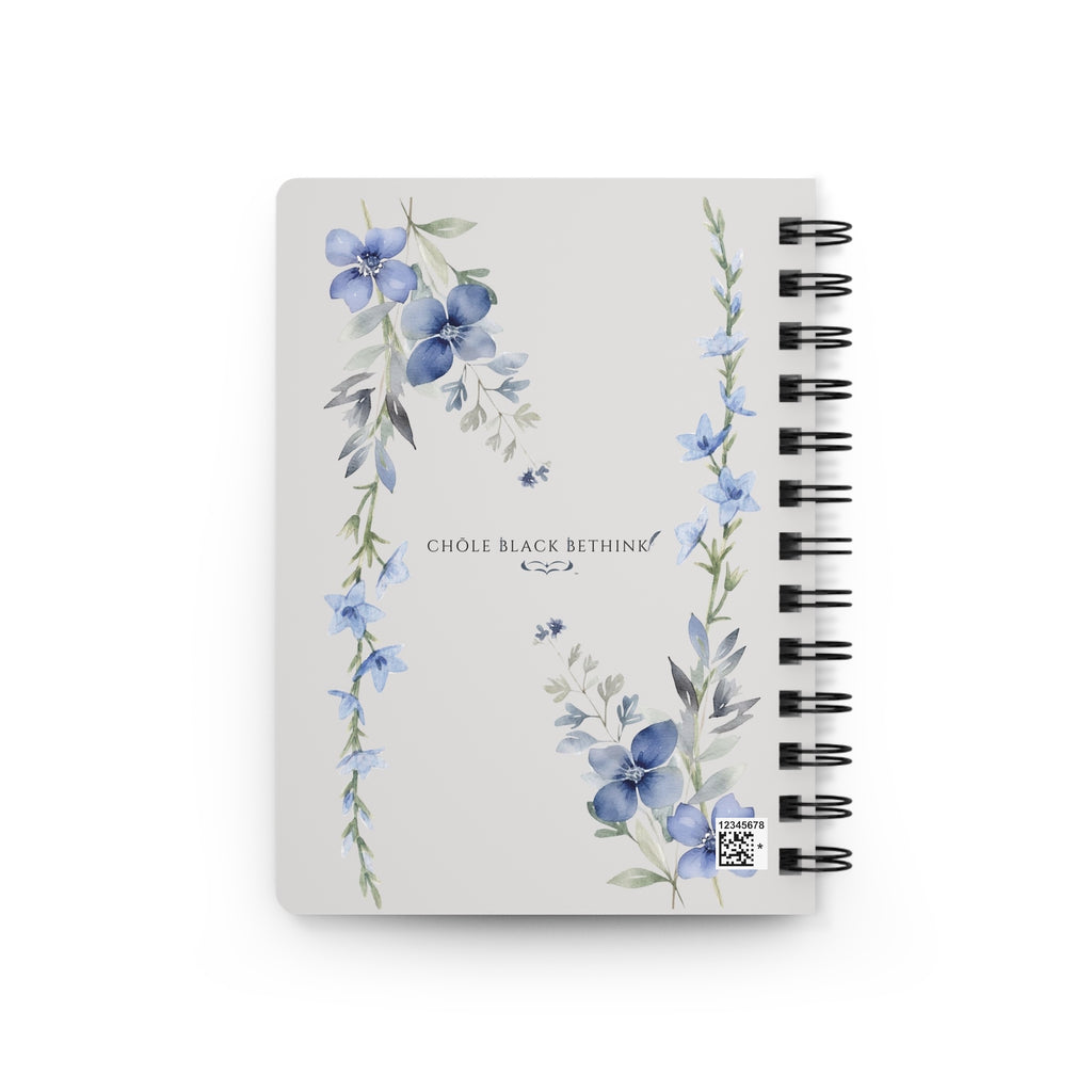 Petal Wash Blue Floral Spiral Journal