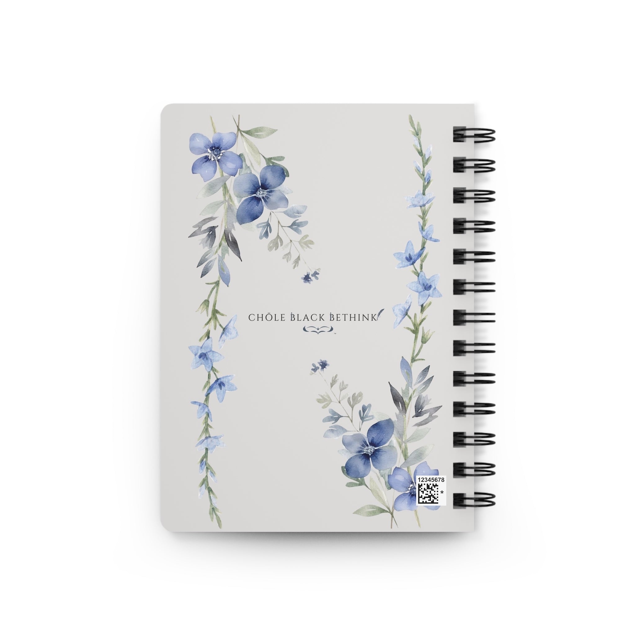 Petal Wash Blue Floral Spiral Journal