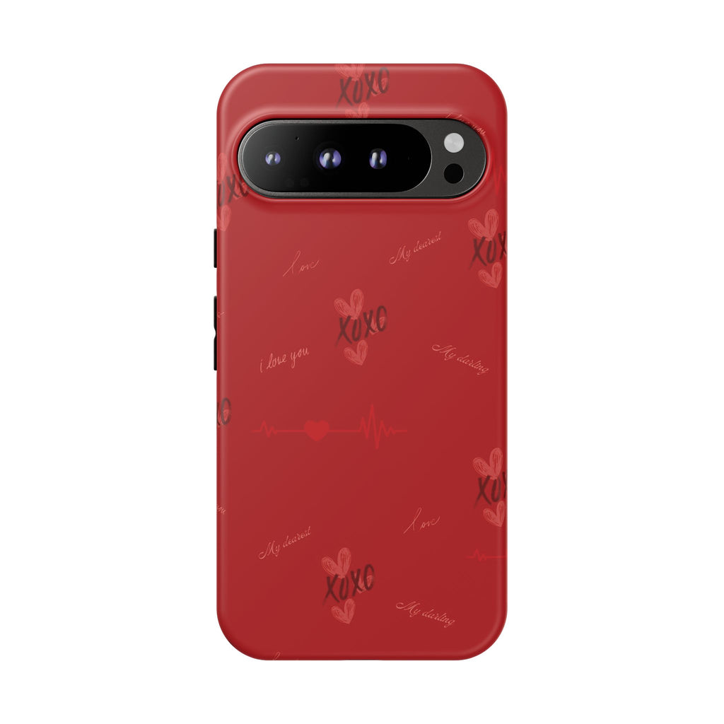 Red Heart Pattern Phone Case