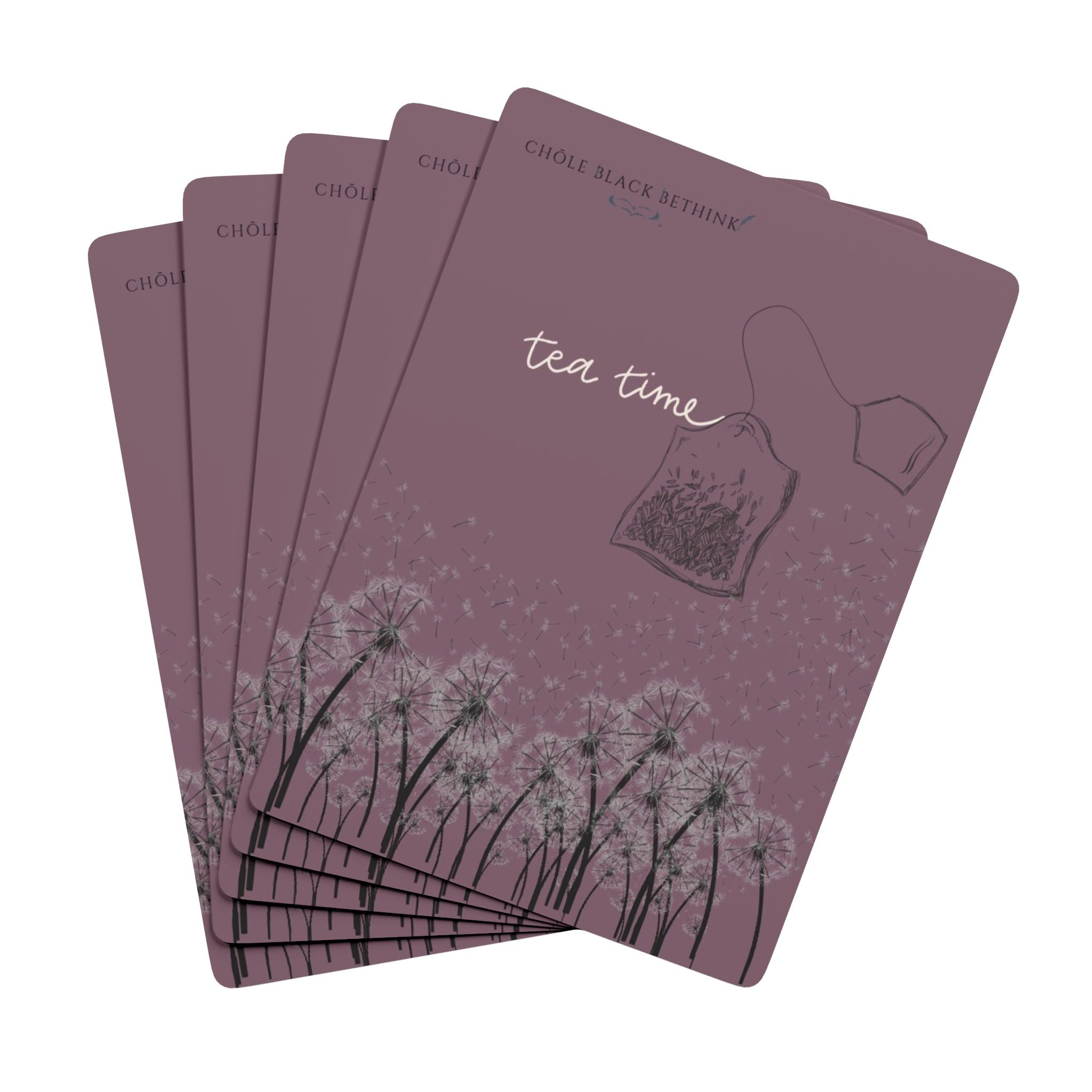 Tea Time Playing Cards — Floral Dandelion Design