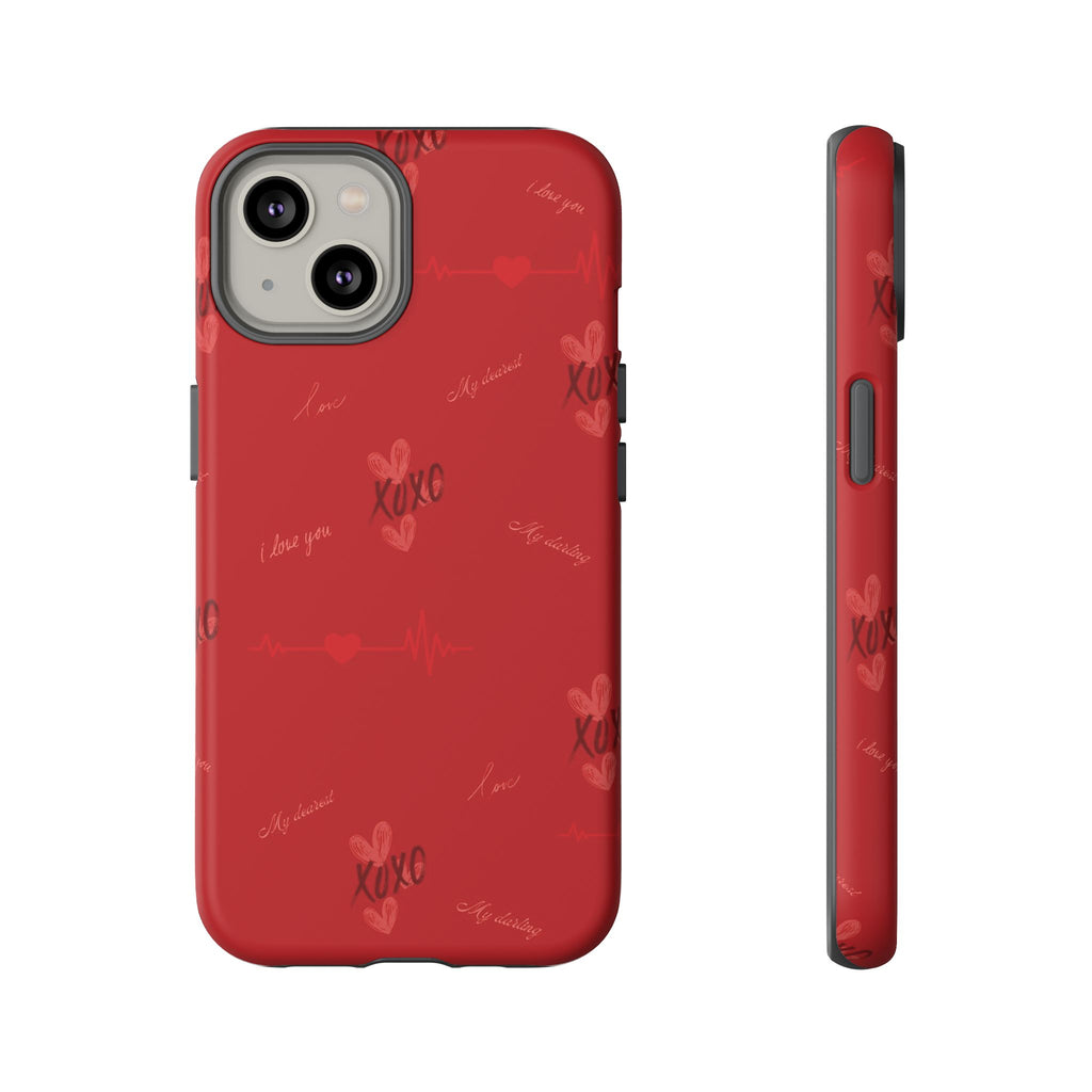 Red Heart Pattern Phone Case