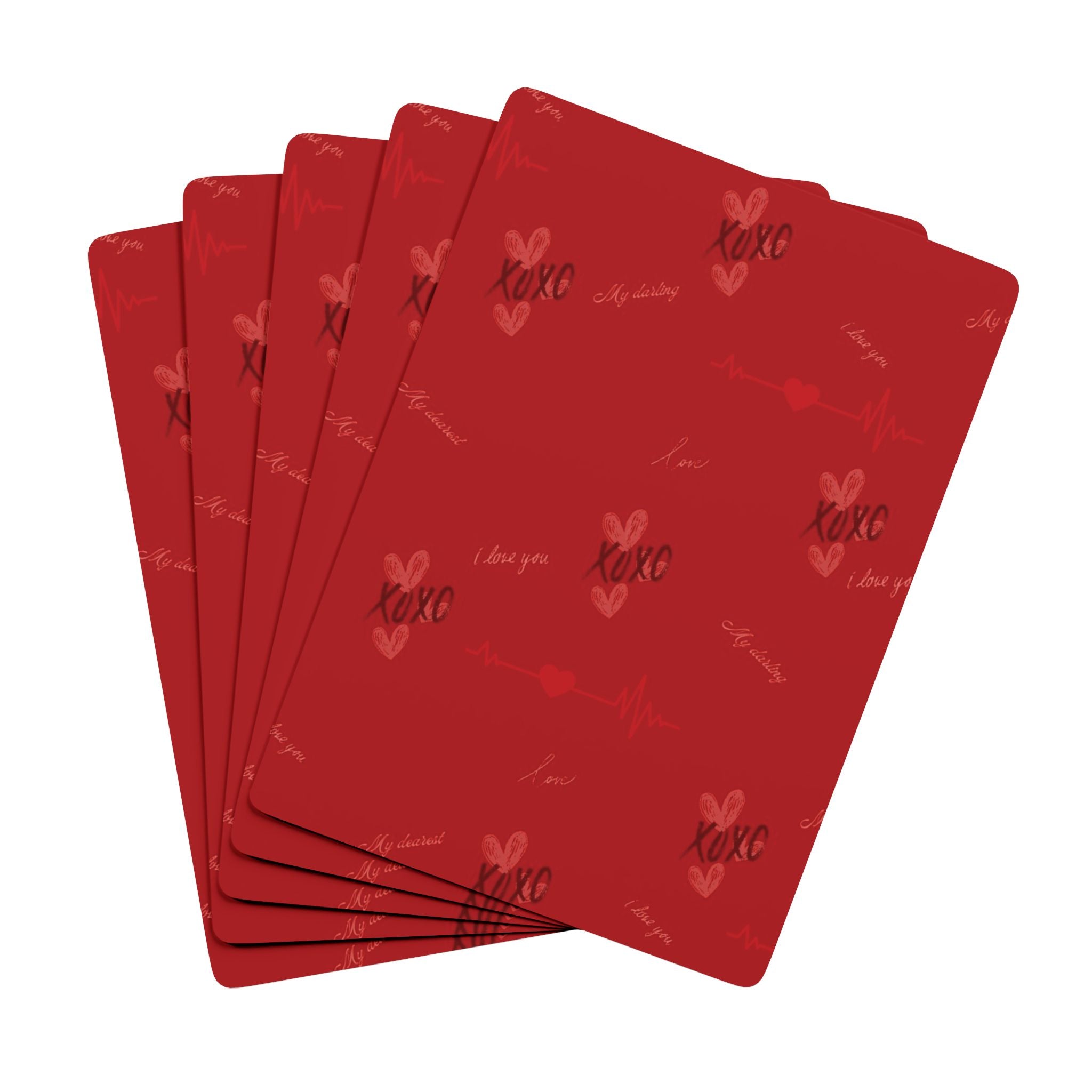 Red Love Playing Cards — Romantic Card Deck