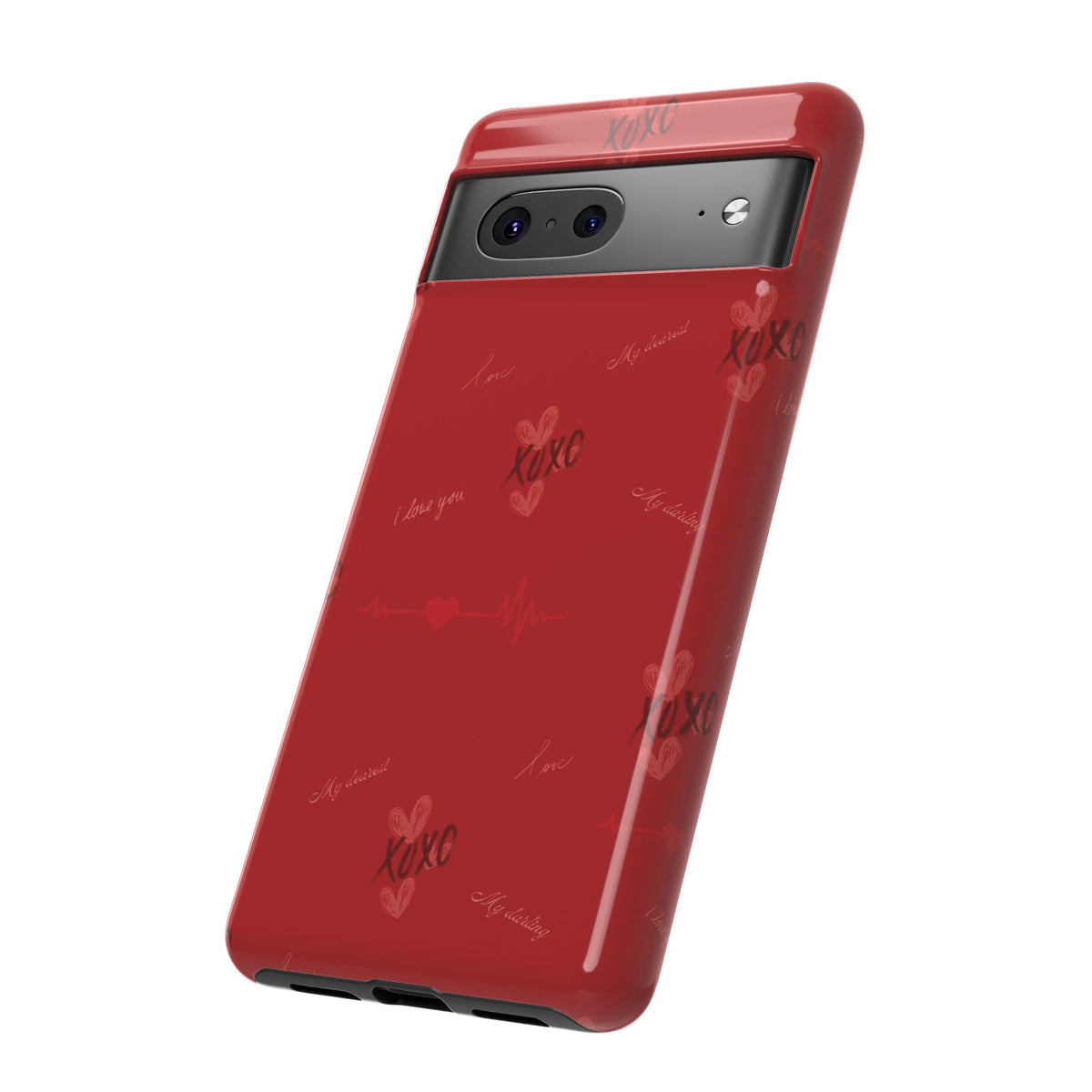 Red Heart Pattern Phone Case