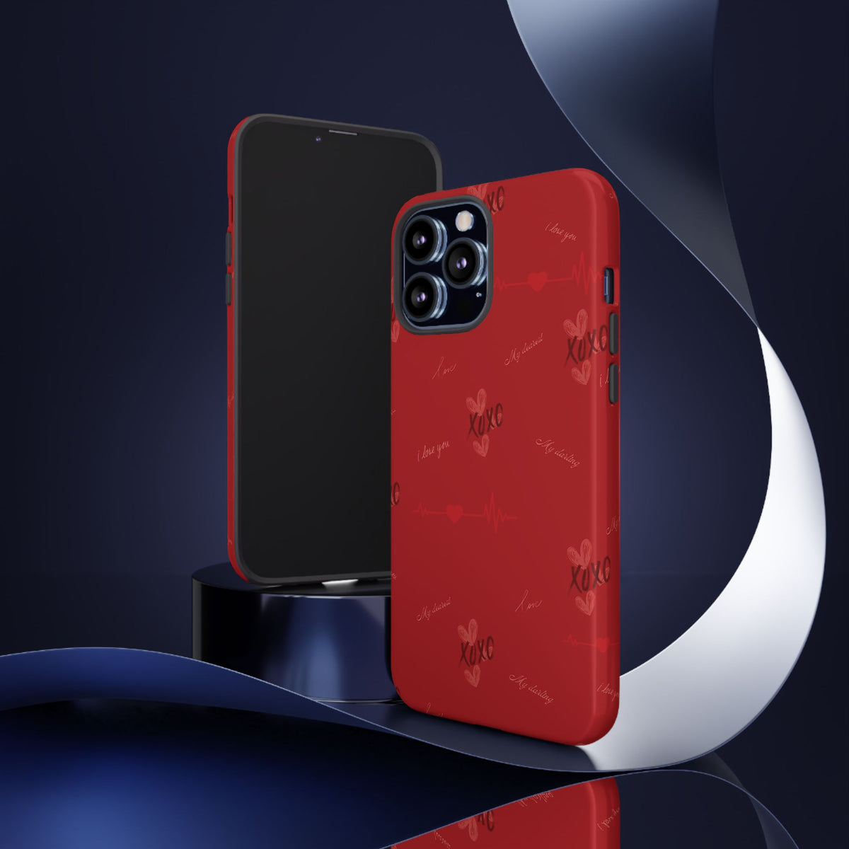 Red Heart Pattern Phone Case