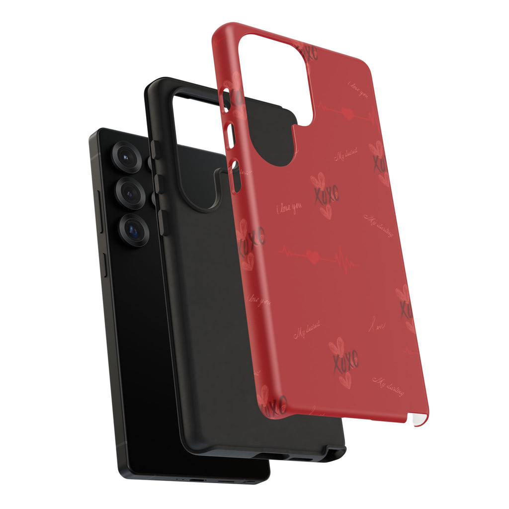 Red Heart Pattern Phone Case