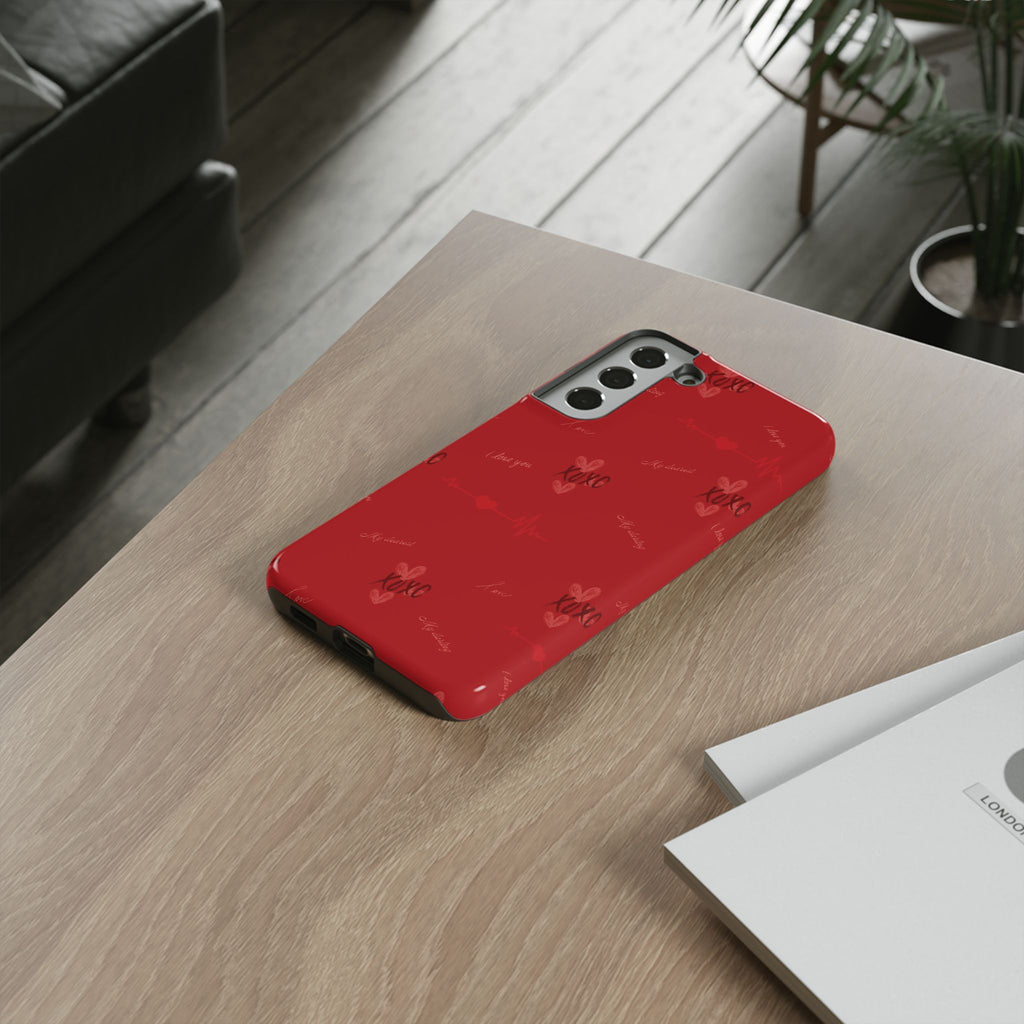 Red Heart Pattern Phone Case