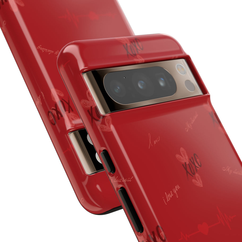Red Heart Pattern Phone Case
