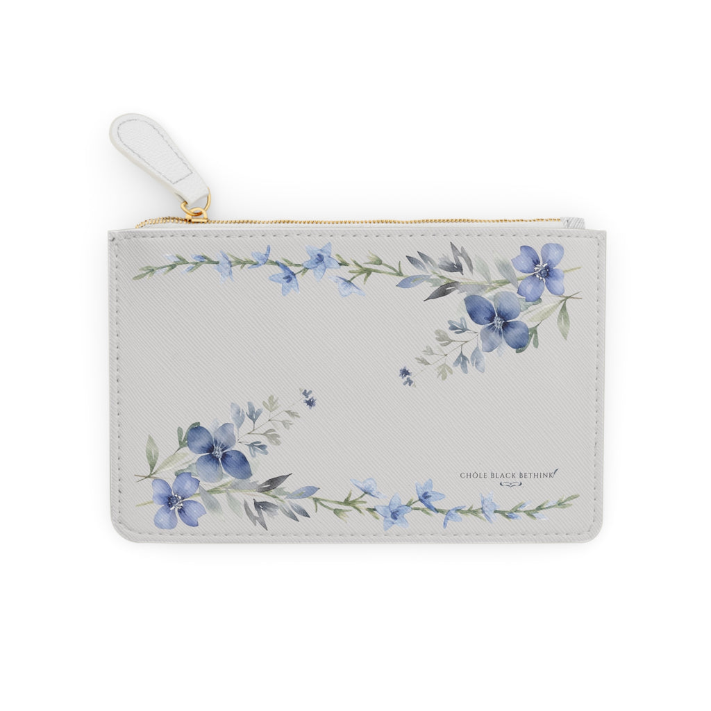 Mini Clutch — Elegant Blue Watercolor Floral