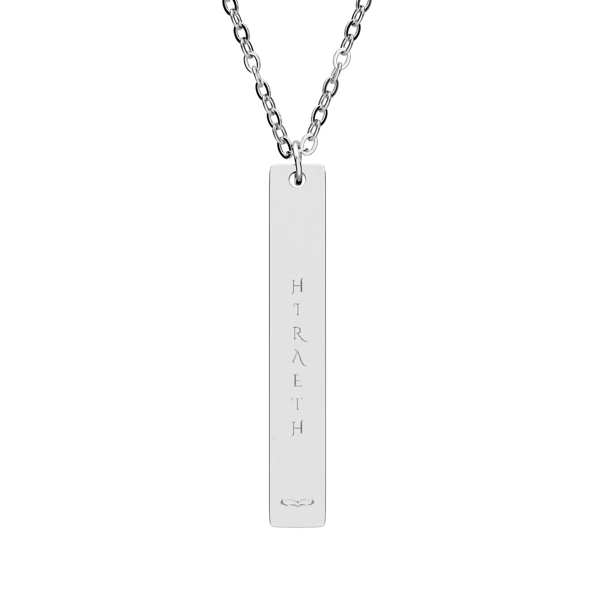 HIRAETH Engraved Vertical Bar Necklace