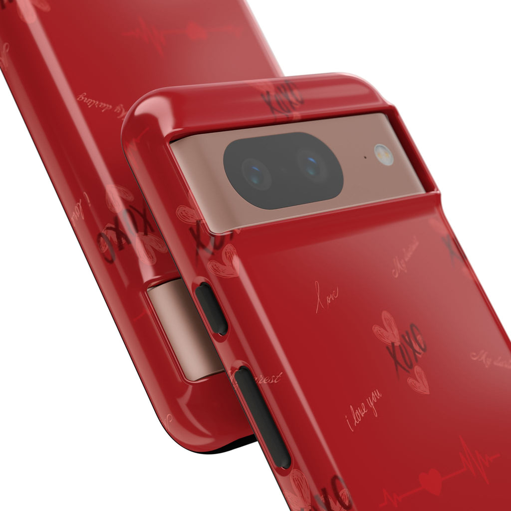 Red Heart Pattern Phone Case