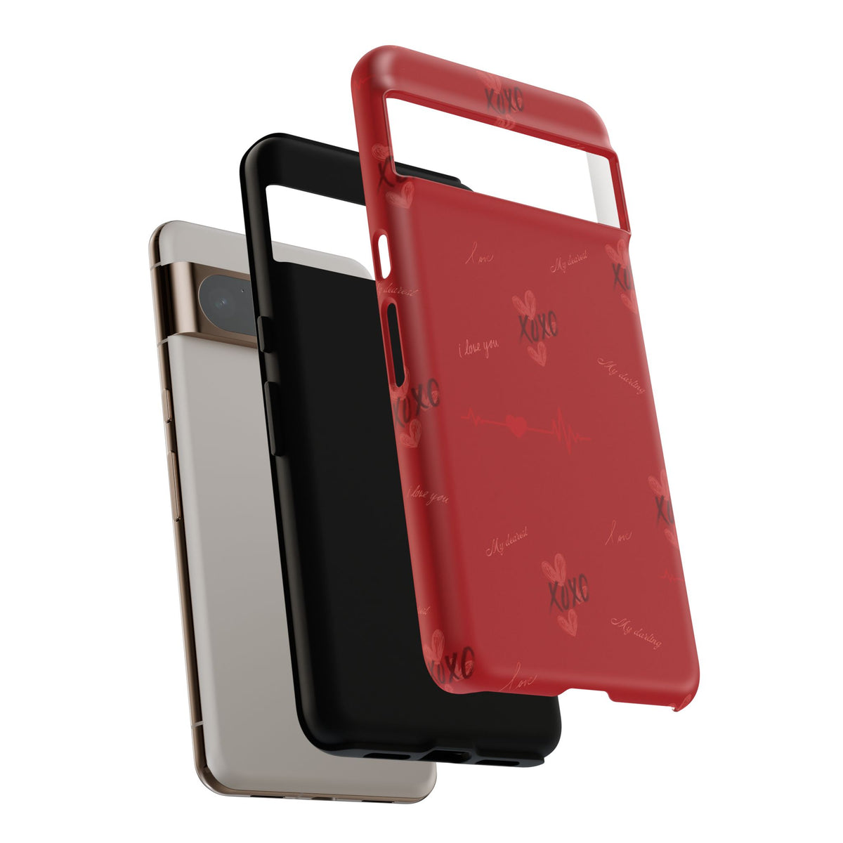 Red Heart Pattern Phone Case
