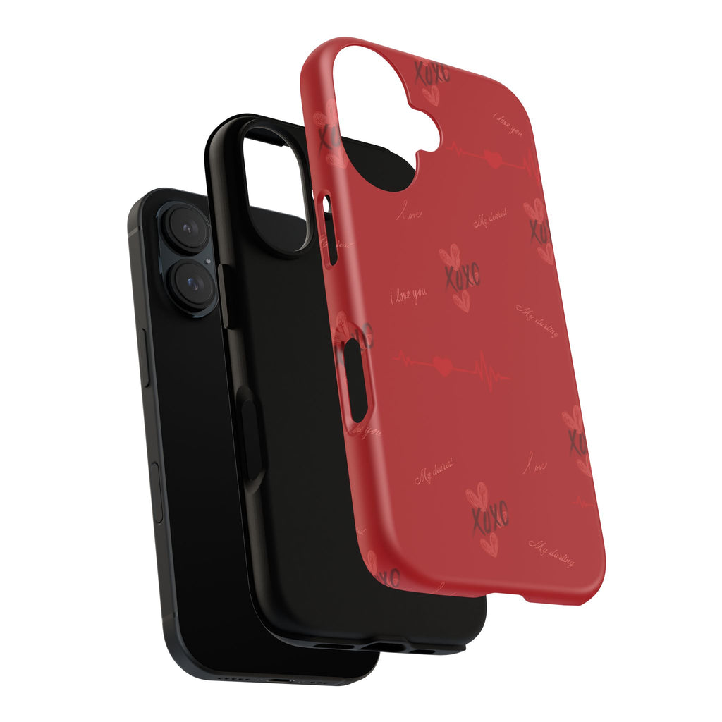 Red Heart Pattern Phone Case