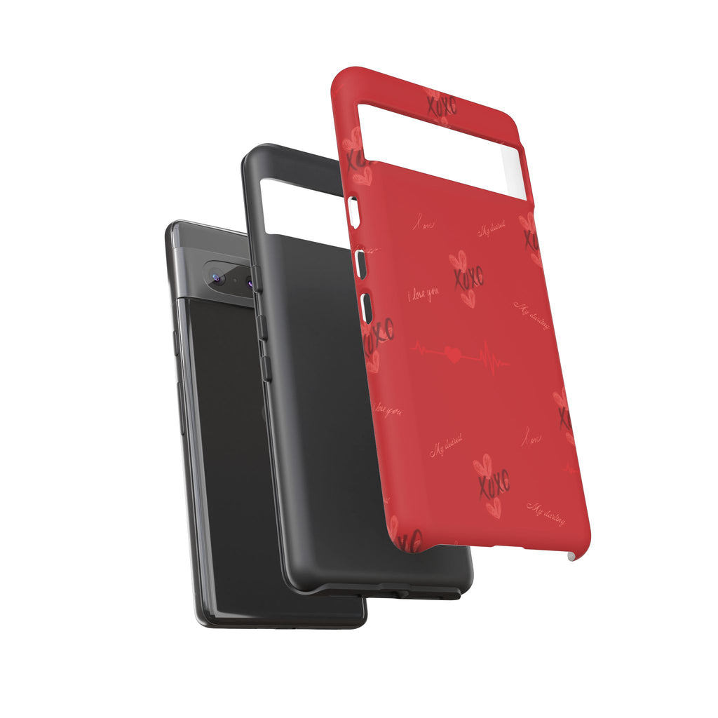 Red Heart Pattern Phone Case