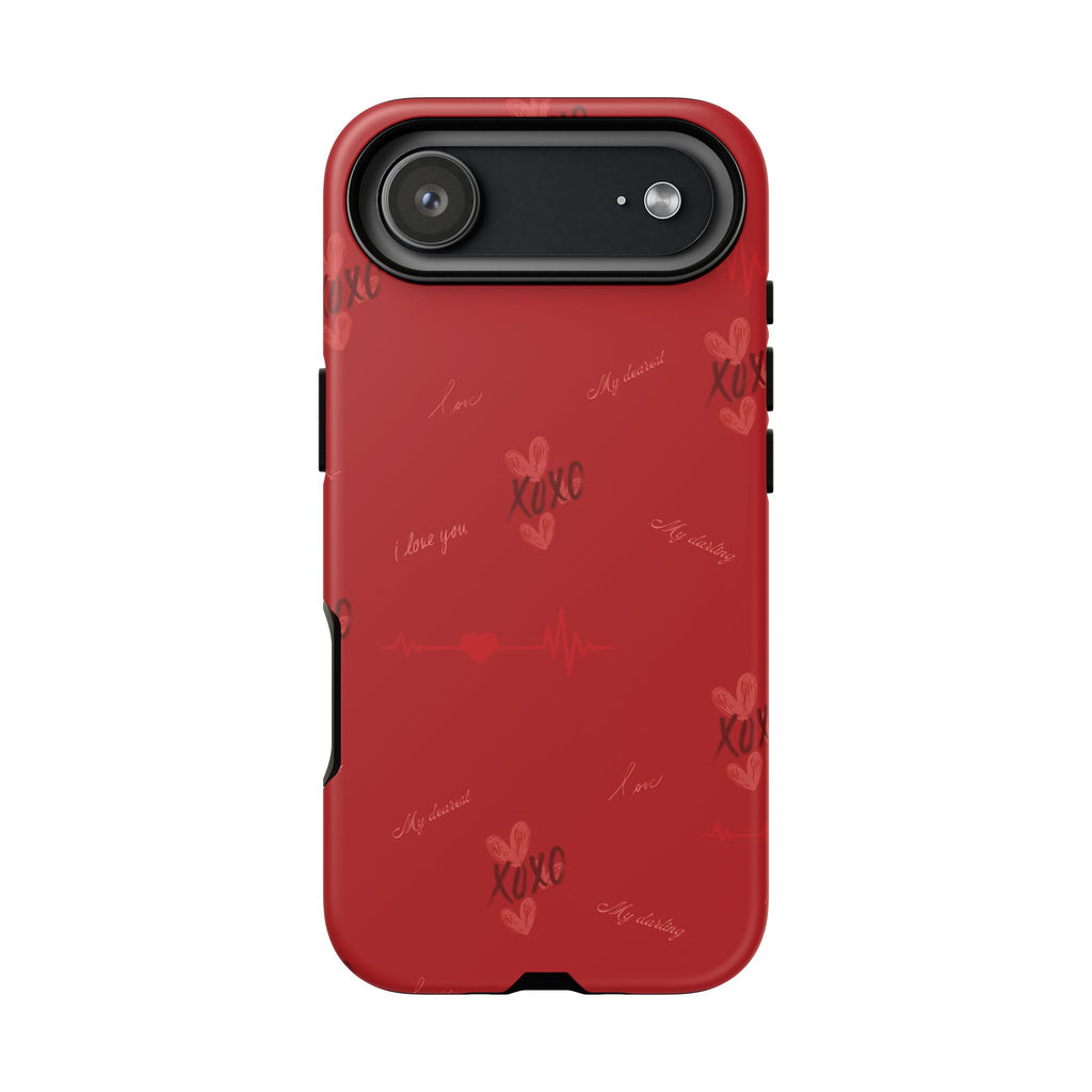 Red Heart Pattern Phone Case