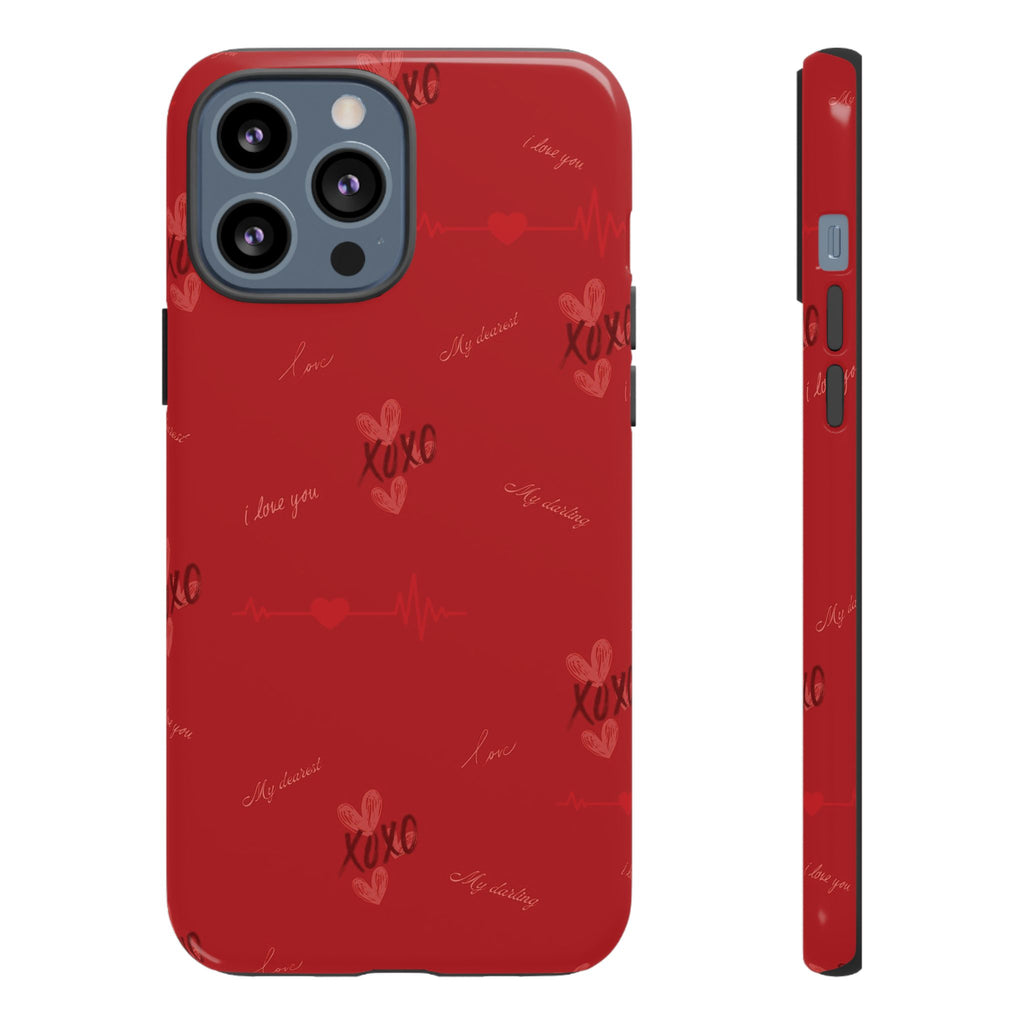 Red Heart Pattern Phone Case