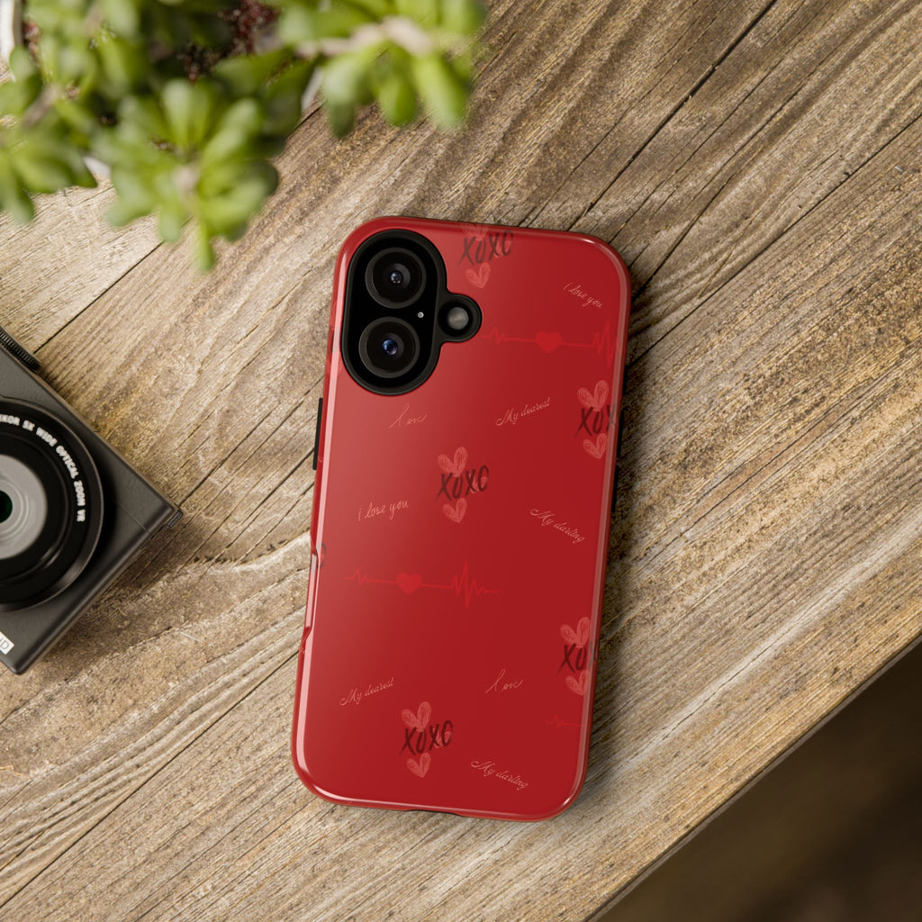 Red Heart Pattern Phone Case