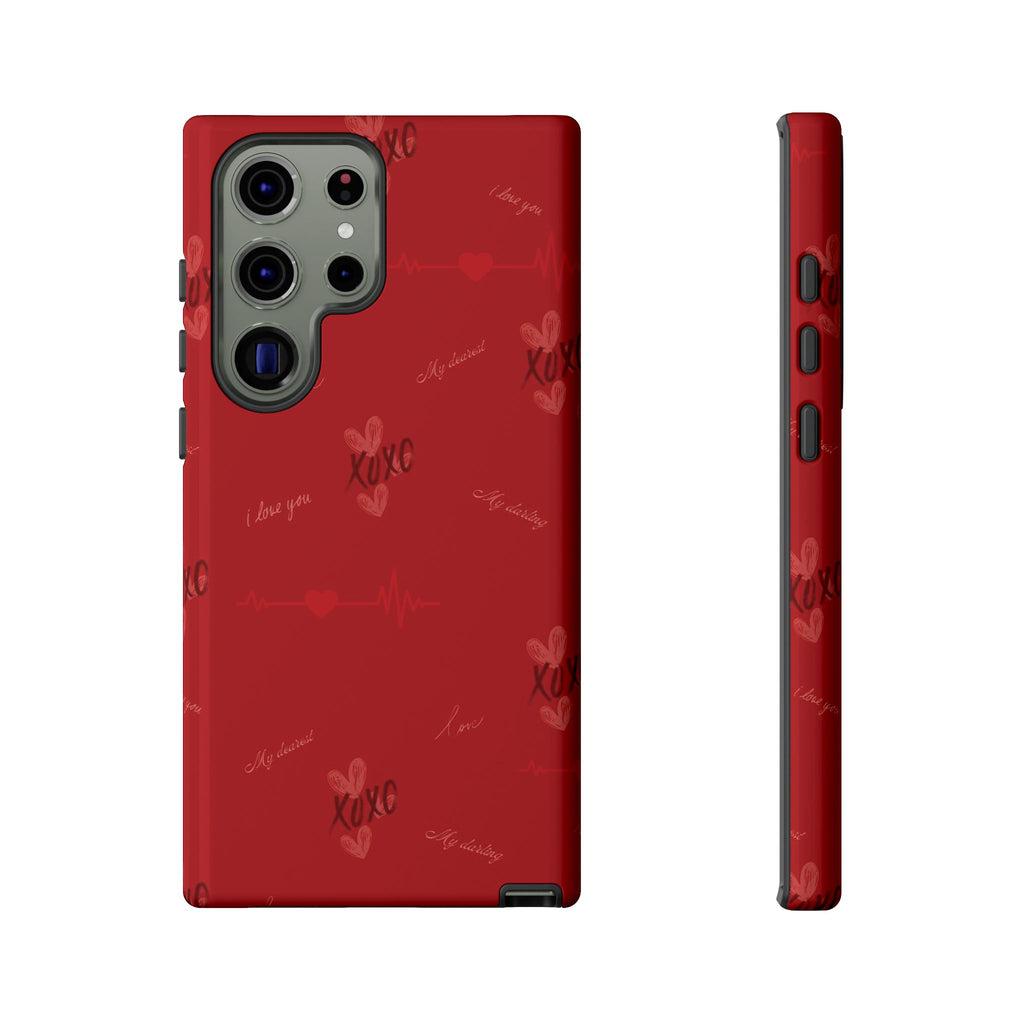 Red Heart Pattern Phone Case