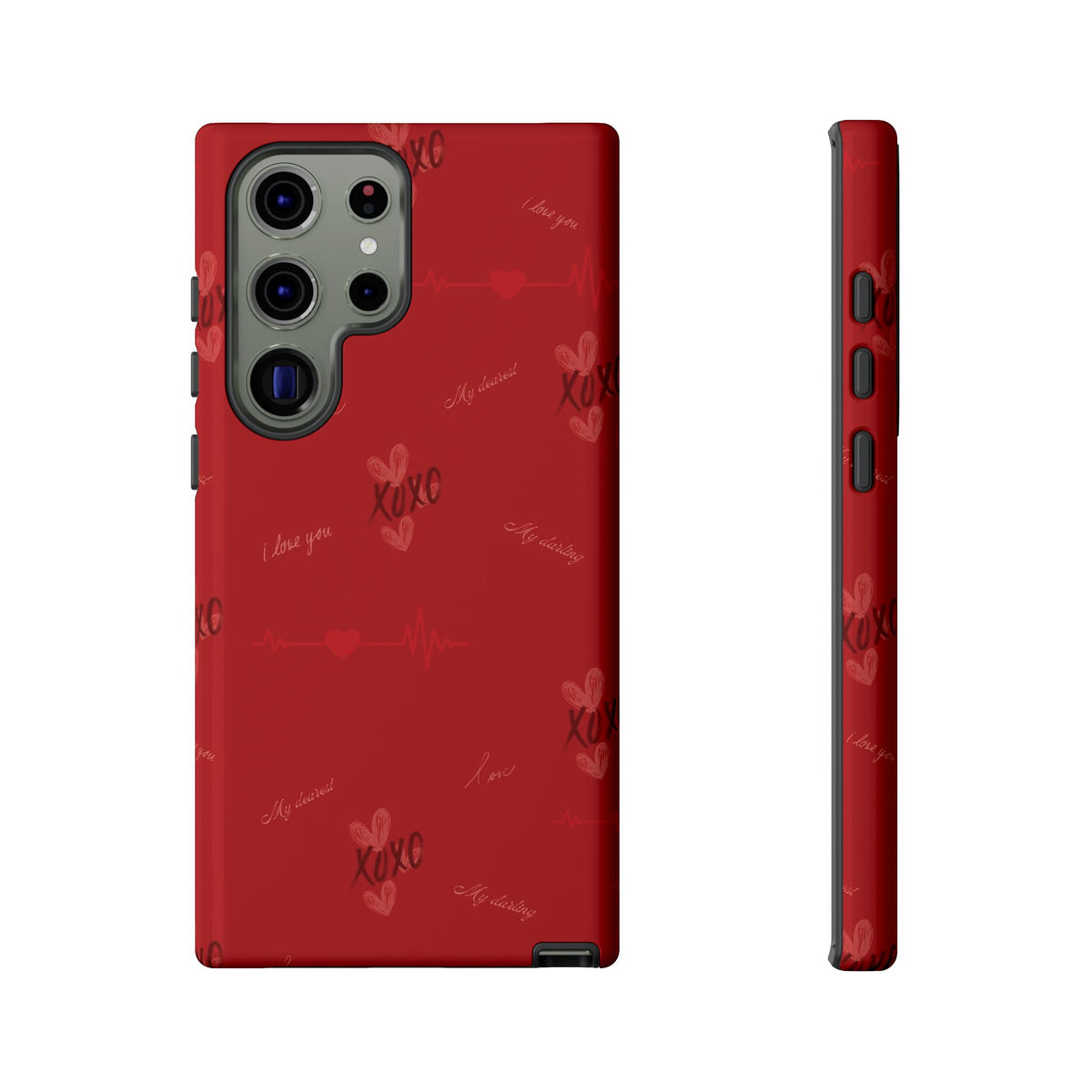 Red Heart Pattern Phone Case