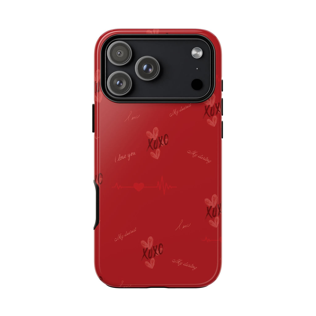 Red Heart Pattern Phone Case