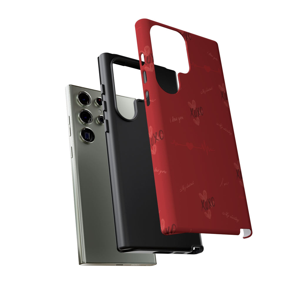 Red Heart Pattern Phone Case
