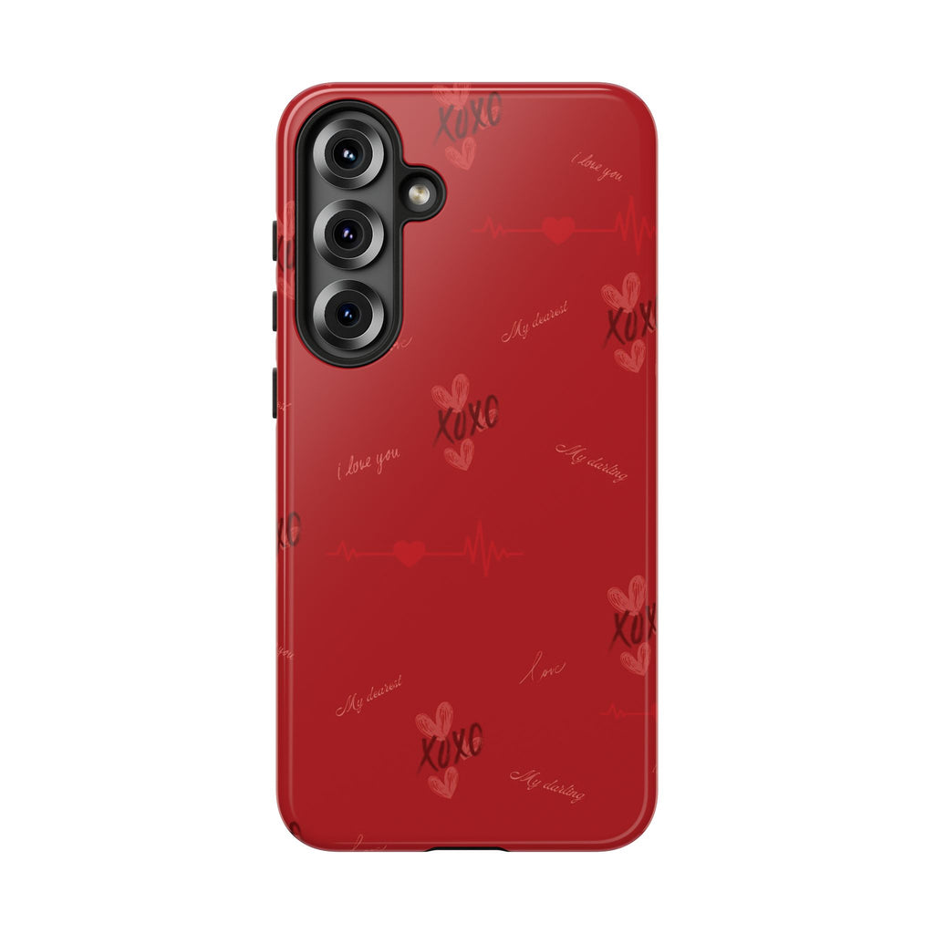 Red Heart Pattern Phone Case